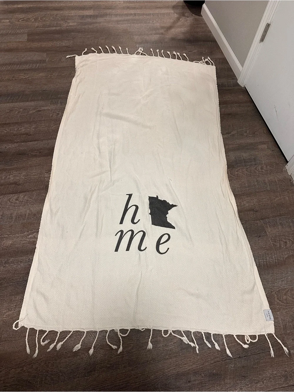 Cream 'Home' Decorative Cotton Throw